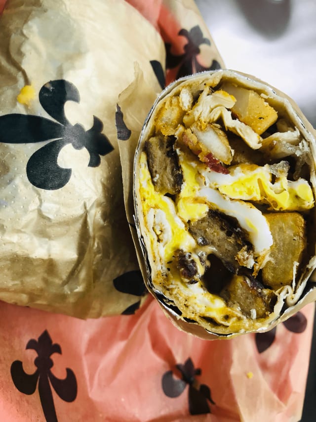 Bull Chick's Breakfast Wrap.