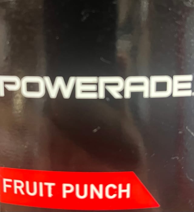 20oz. Powerade Fruit Punch.