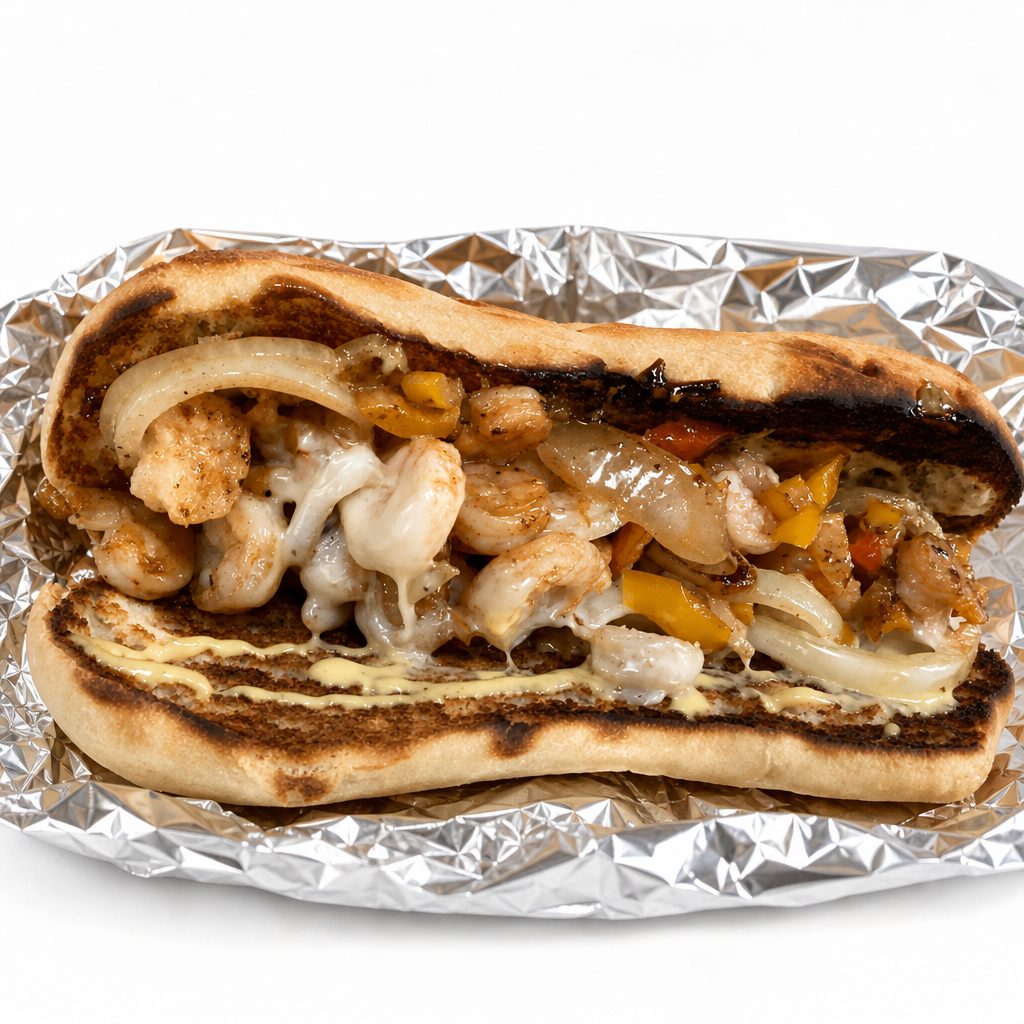 Shrimp Philly Sandwich.