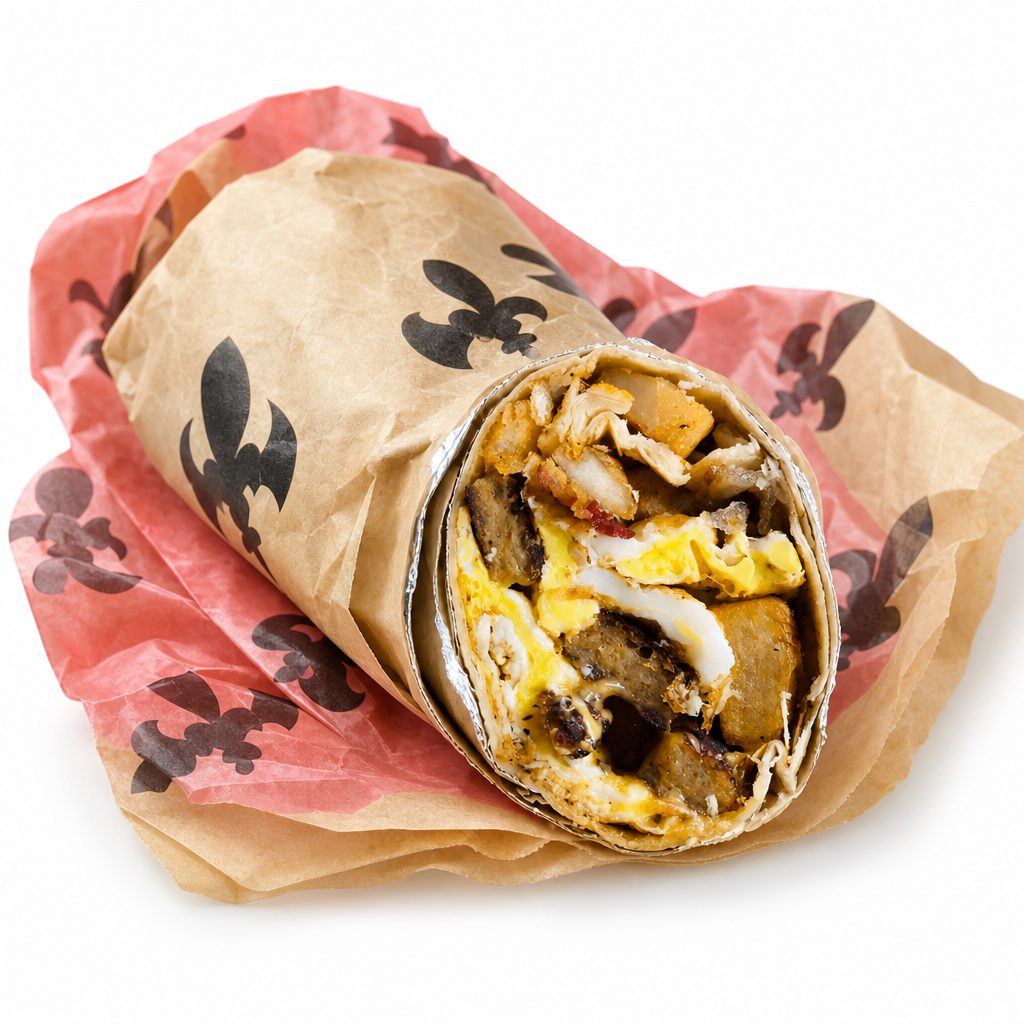 Bull Chick's Breakfast Wrap.