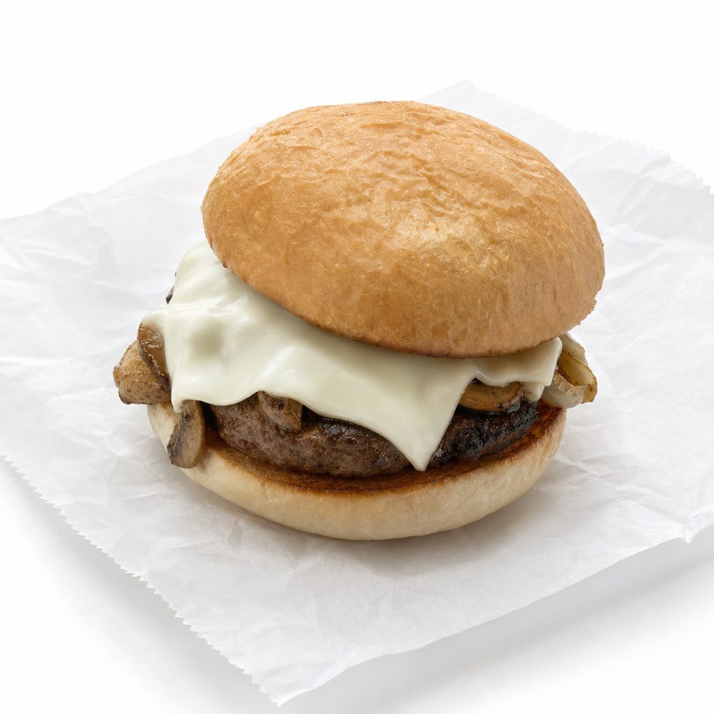 Mushroom Melt Burger.